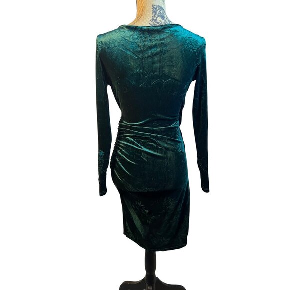 VTG Women's M Dress Velvet Emerald Green Whimsy Goth Fairy Goth Grunge Style - Picture 2 of 6